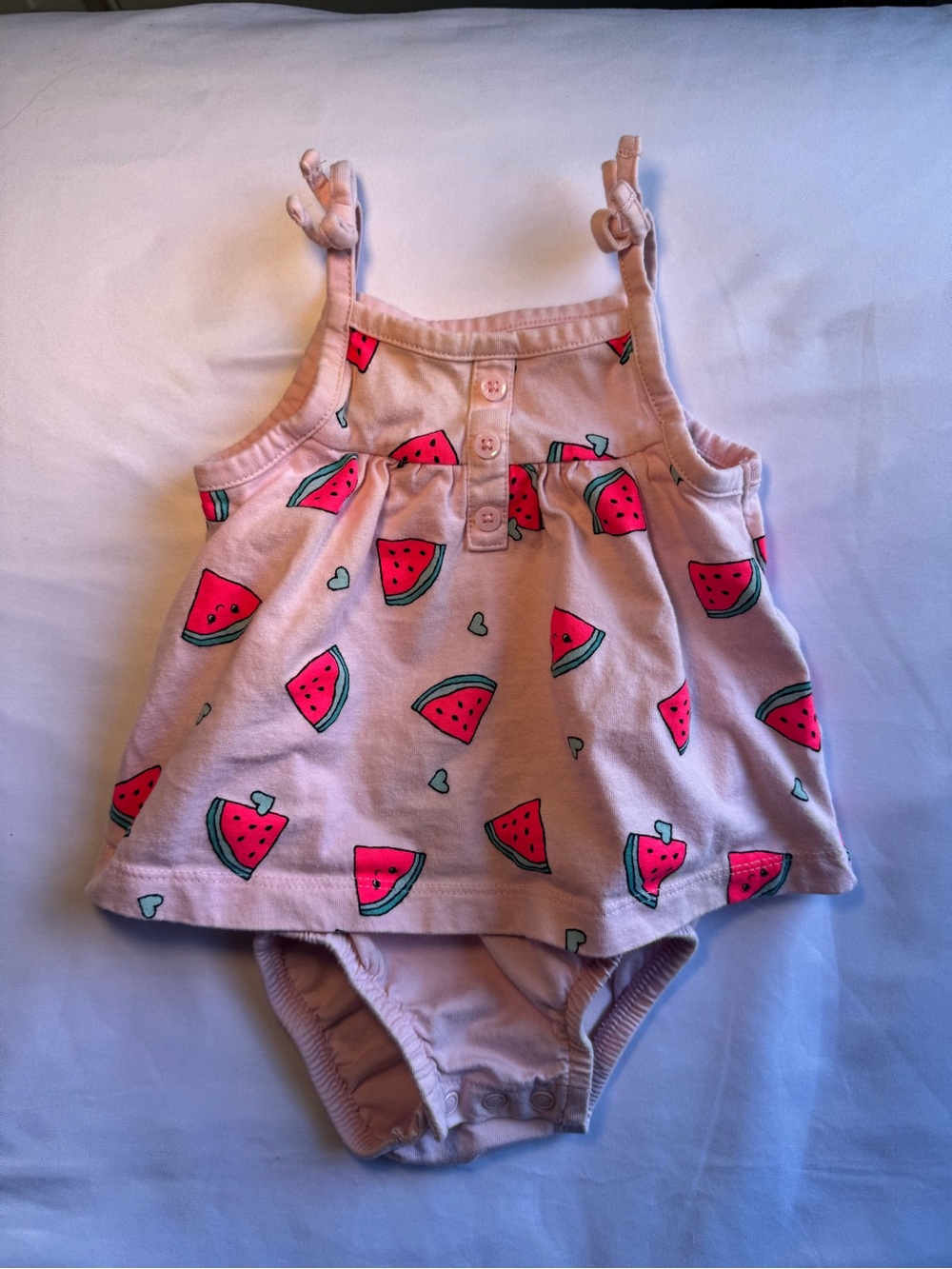 Carter's Light Pink Watermelon Print Infant Romper